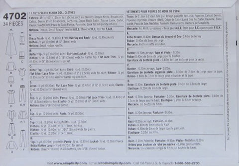 11 1/2 (29CM) FASHION DOLL CLOTHES