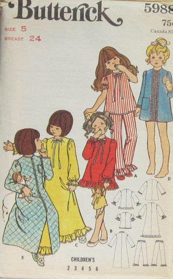 CHILDRENS NIGHT GOWN PAJAMAS AND ROBE