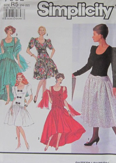 MISSES'/MISSES' PETITE DRESS IN THREE LENGTHS AND SHAWL