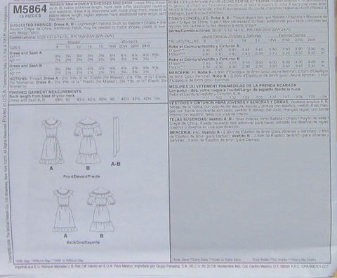MISSES' AND WOMEN'S DRESSES AND SASH