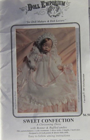 CHRISTENING DRESS BONNET AND RUFFLED UNDIES