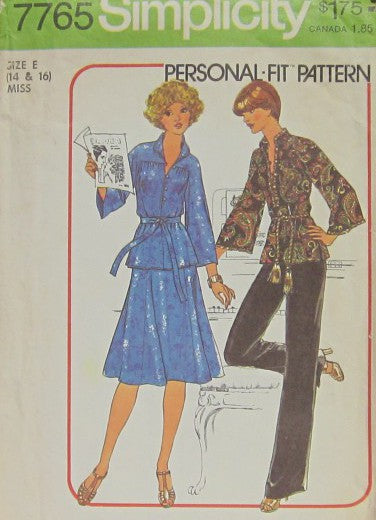 MISSES TWO PIECE DRESS OR TOP AND PANTS