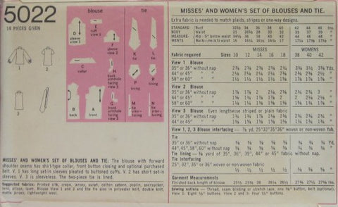 MISSES AND WOMENS BLOUSES AND TIE