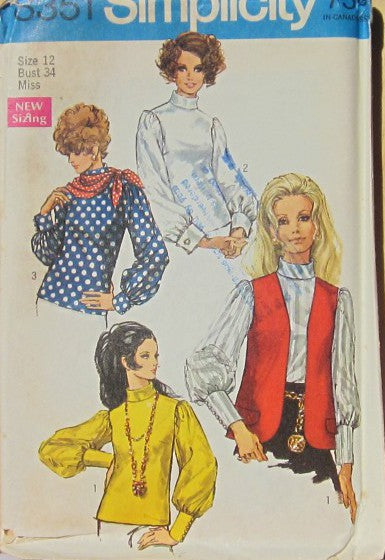 MISSES' VEST, BLOUSE AND SCARF
