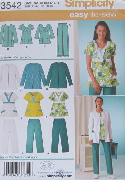 MISSES'/WOMEN'S SCRUB PANTS, TOP AND JACKET