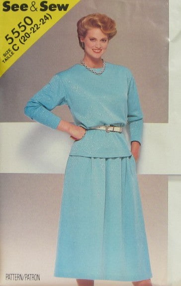 MISSES' TOP AND SKIRT