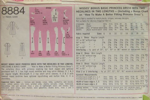 MISSES' BONUS BASIC PRINCESS DRESS WITH TWO NECKLINES IN TWO LEN