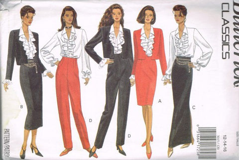 MISSES' JACKET, BLOUSE, SKIRT AND PANTS