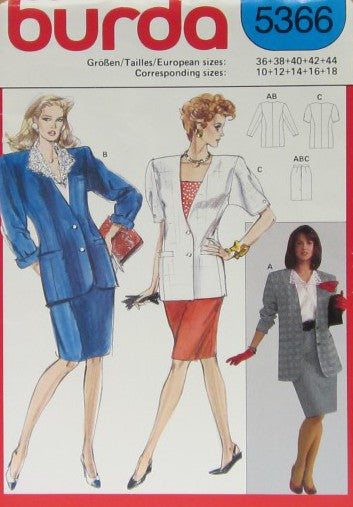 BURDA JACKET SKIRT JACKET AND SKIRT JACKET