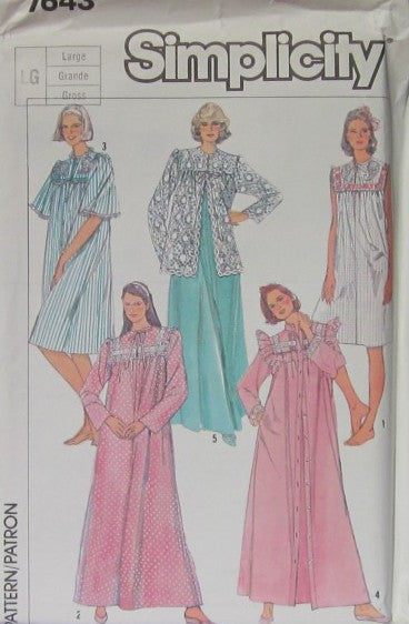 MISSES' PULLOVER NIGHTGOWN AND ROBE IN TWO LENGTH AND JACKET