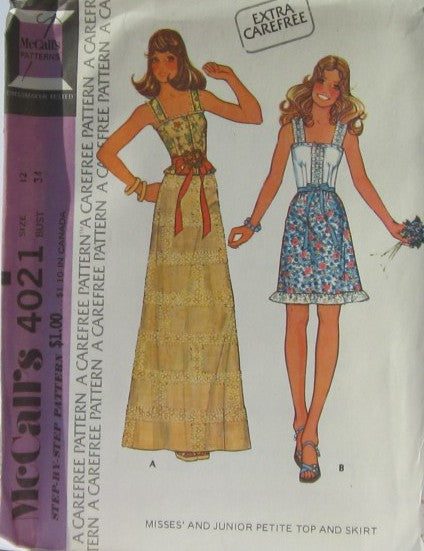 MISSES AND JUNIOR PETITE TOP AND SKIRT