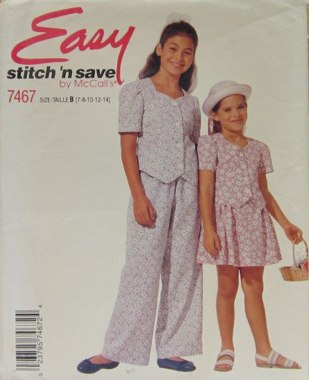CHILDREN'S AND GIRLS' TOP, PANTS AND SKIRT