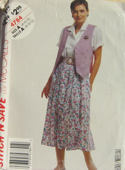 MISSES BLOUSE VEST AND SKIRT