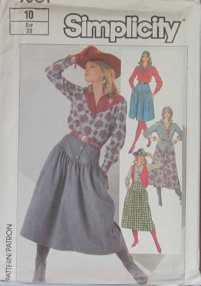 MISSES' SKIRT IN TWO LENGTHS, SKIRT AND LINED VEST