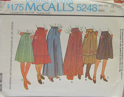 MISSES' SET OF SKIRTS WITH IRON-ON COLOR TRANSFER INCLUDING