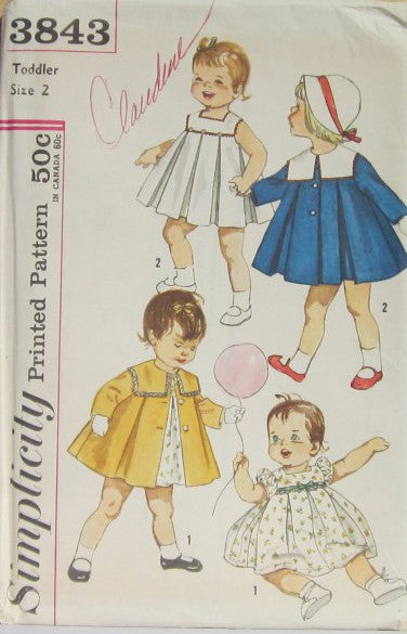 TODDLERS  DRESS AND COAT WITH DETACHABLE COLLAR