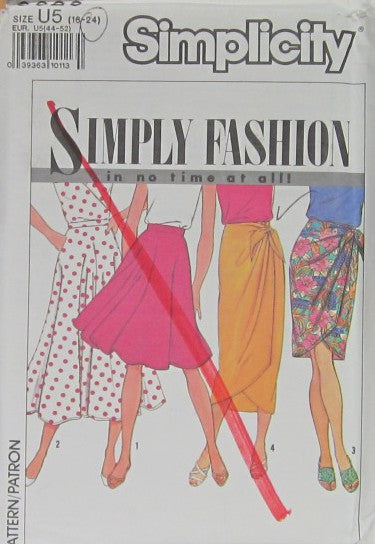 MISSES' HALF-CIRCLE SKIRT AND MOCK SARONG SKIRT, EACH IN TWO