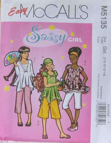 GIRLS AND GIRLS PLUS TOPS GAUCHO PANTS AND HEAD SCARF