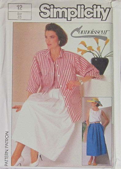 MISSES' TOP, SKIRT AND LOOSE-FITTING UNLINED SHIRT-JACKET