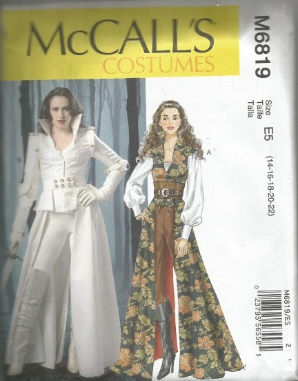 MISSES' COATS, TOPS, CORSET AND BELT COSTUME