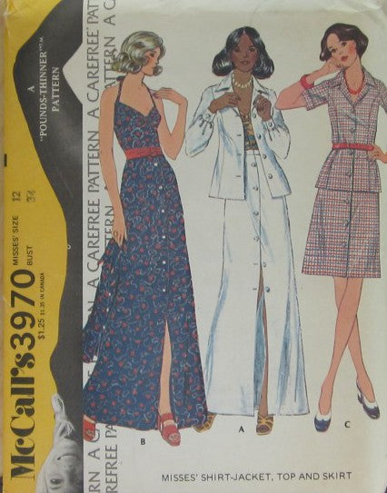 MISSES SHIRT-JACKET TOP AND SKIRT