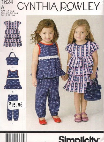 TODDLERS' DRESS, TOP, PANTS AND BAG