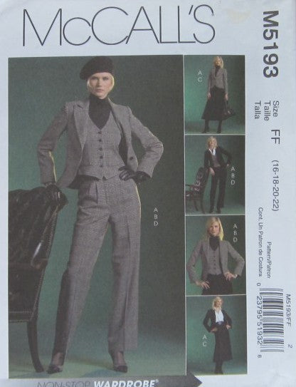 MISSES LINED JACKET LINED VEST SKIRT AND PANTS
