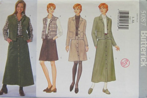 MISSES/MISSES PETITE JACKET VEST AND SKIRT