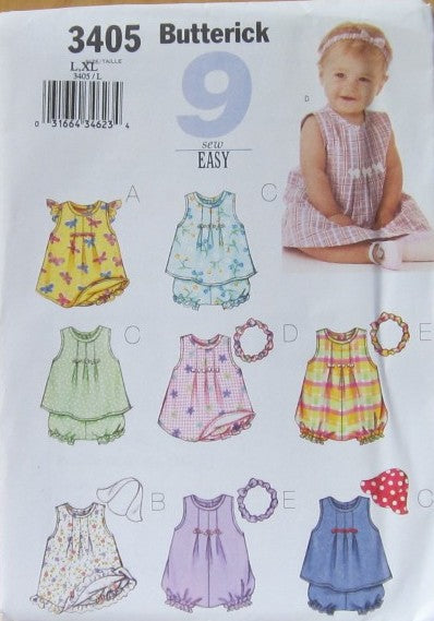 INFANTS DRESS, TOP, ROMPER, PANTIES,HAT AND HEADBAND