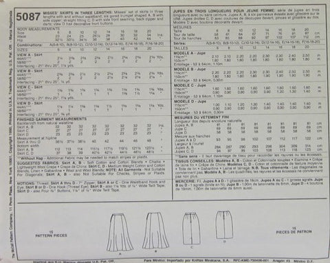 MISSES SKIRTS IN THREE LENGTHS
