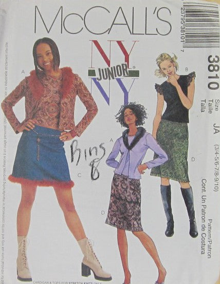 JUNIORS CARDIGAN TOPS AND SKIRTS