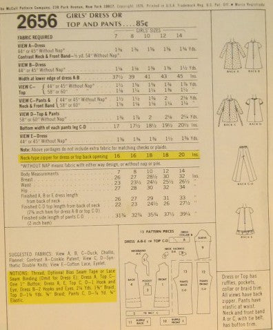 GIRLS DRESS OR TOP AND PANTS