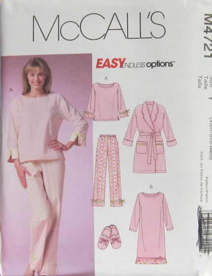 MISSES/MISS PETITE ROBE, BELT, TOP, PANTS, GOWN AND SLIPPERS
