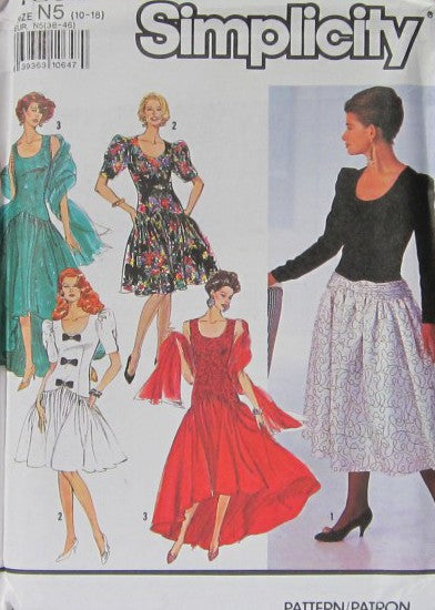 MISSES'/MISSES' PETITE DRESS IN THREE LENGTHS AND SHAWL