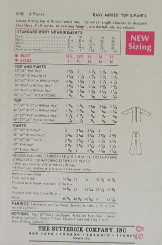EASY MISSES TOP AND PANTS