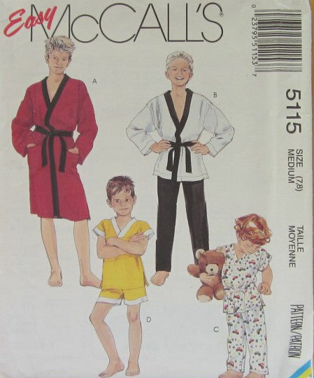 CHILDRENS AND BOYS ROBE OR TOP TIE BELT TOP & PANTS OR SHORTS