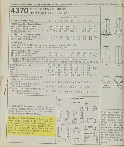 MISSES TENNIS DRESS