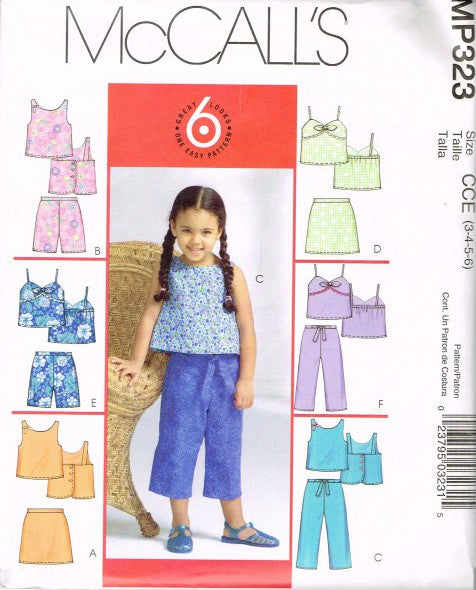CHILDREN'S AND GIRLS' TOPS, SKORTS, SHORTS AND CAPRI PANTS