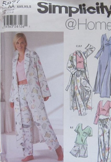 MISSES' PANTS OR SHORTS, ROBE AND KNIT NIGHTGOWN OR TOP
