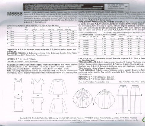 MISSES' TOPS, SHORTS AND PANTS