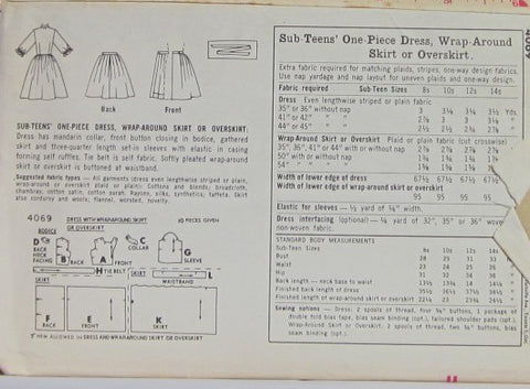 SUB-TEENS DRESS WRAP-ROUND SKIRT OR OVERSKIRT