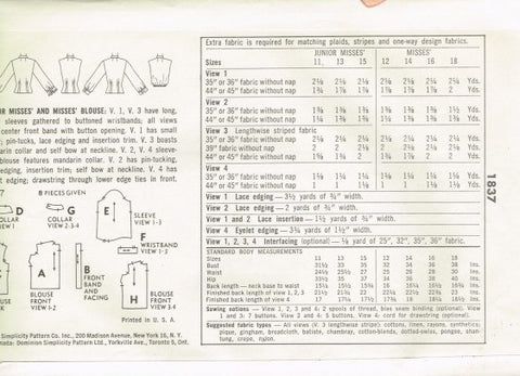 JUNIOR MISSES' AND MISSES' BLOUSE