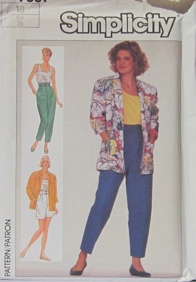 MISSES' PANTS OR SHORTS, UNLINED JACKET AND TOP