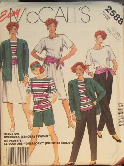 MISSES JACKET TOP SKIRT PANTS SHORTS AND SASH