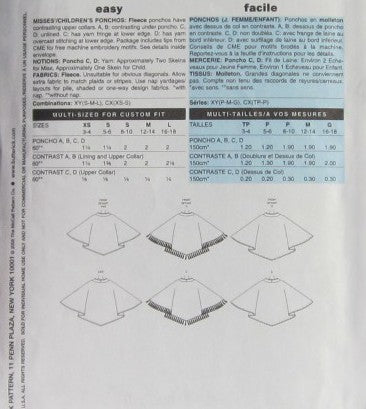 MISSES/CHILDRENS PONCHOS