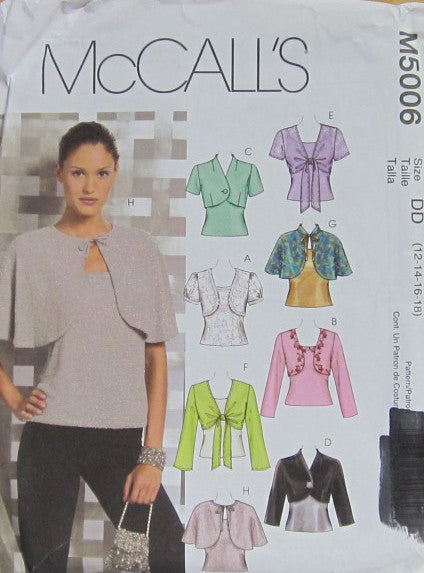 MISSES' LINED AND UNLINED SHRUGS, LINED CAPELETS AND TOPS