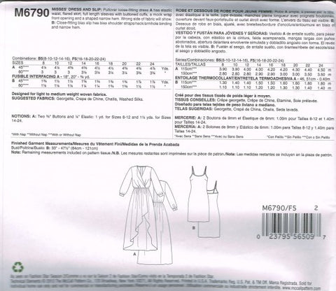 MISSES' DRESS AND SLIP