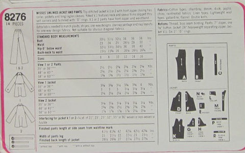MISSES JACKET AND PANTS