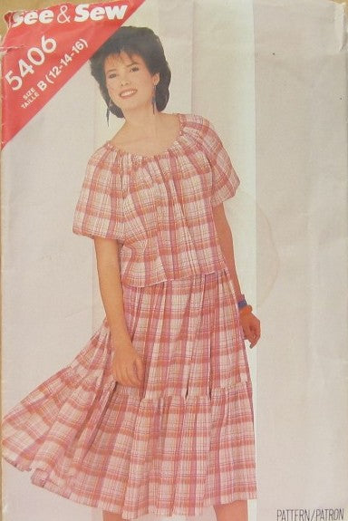 MISSES TOP AND SKIRT