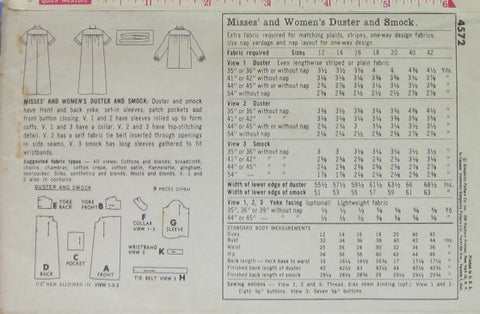 MISSES AND WOMENS DUSTER AND SMOCK